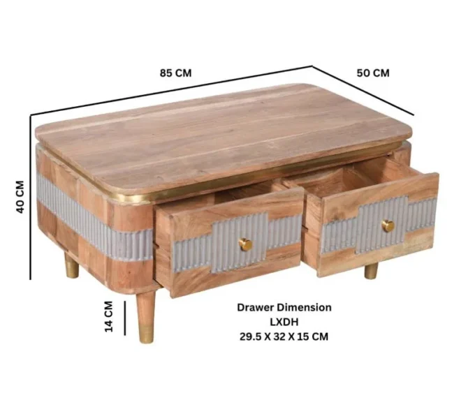 acacio 2 drawer coffee table
