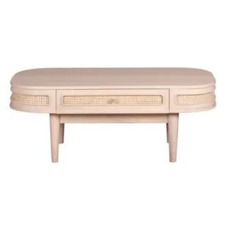 hugo cane 1 drawer coffee table