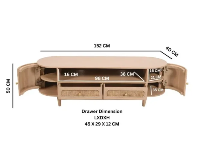 hugo cane 2 door cabinet