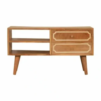 Bone Inlay 2 Drawer Media Unit