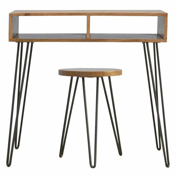 Nordic Iron Base Desk w Stool