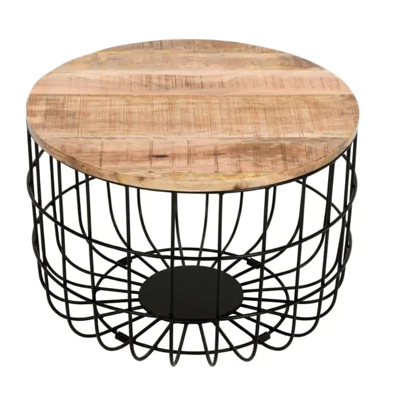 Evocation Wood & Metal Wire Coffee Table - Image 3