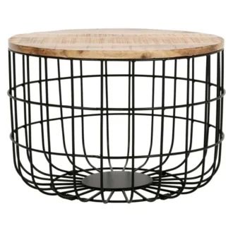 Evocation Wood & Metal Wire Coffee Table