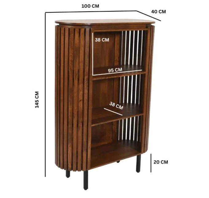 slattio triple shelf bookcase