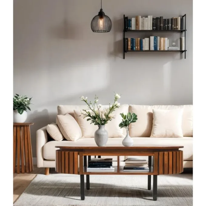 slattio twin shelf coffee table