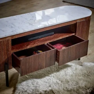 Slattio Wide 2 Drawer Media Cabinet