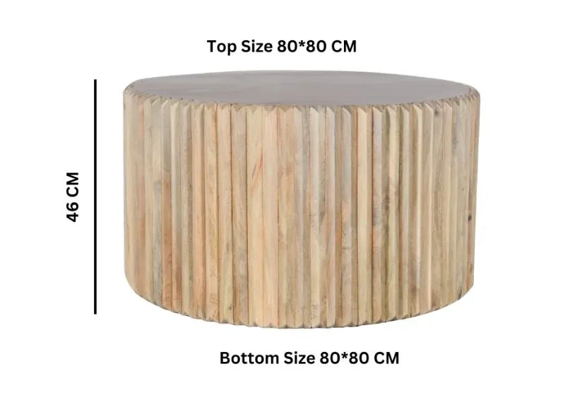 hugo carved round coffee table