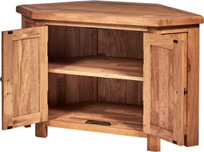 sofia 2 door solid corner media cabinet