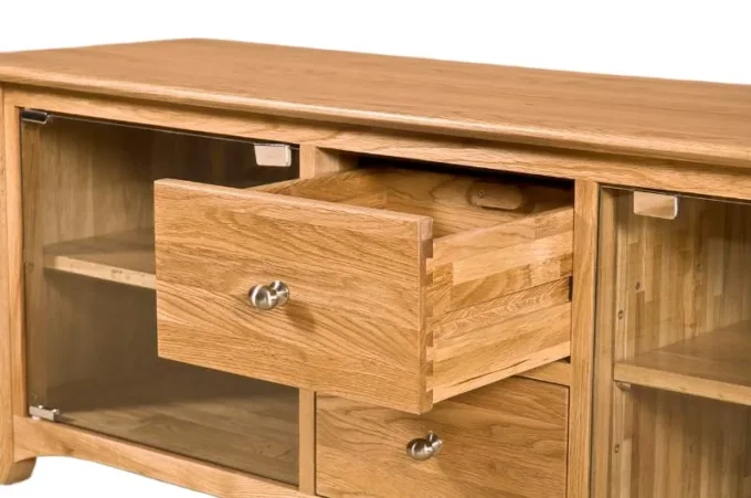 tocita glass door media cabinet