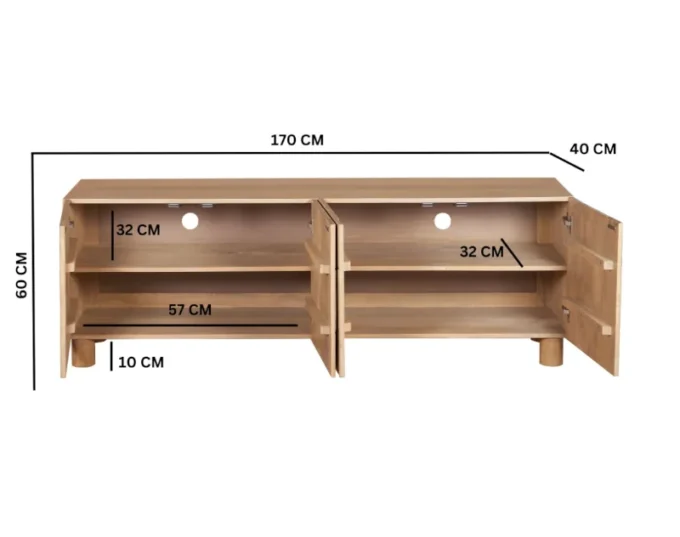 abstracto large 4 door media cabinet