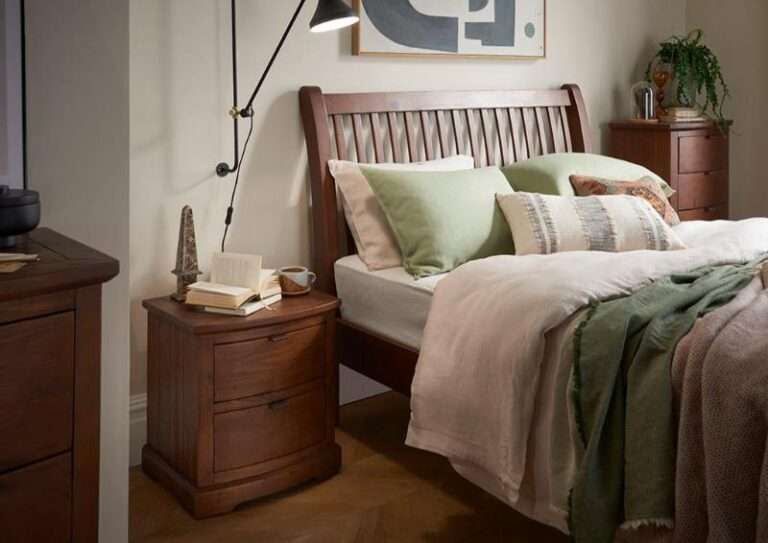 boho 4'6" low foot end sleigh bed