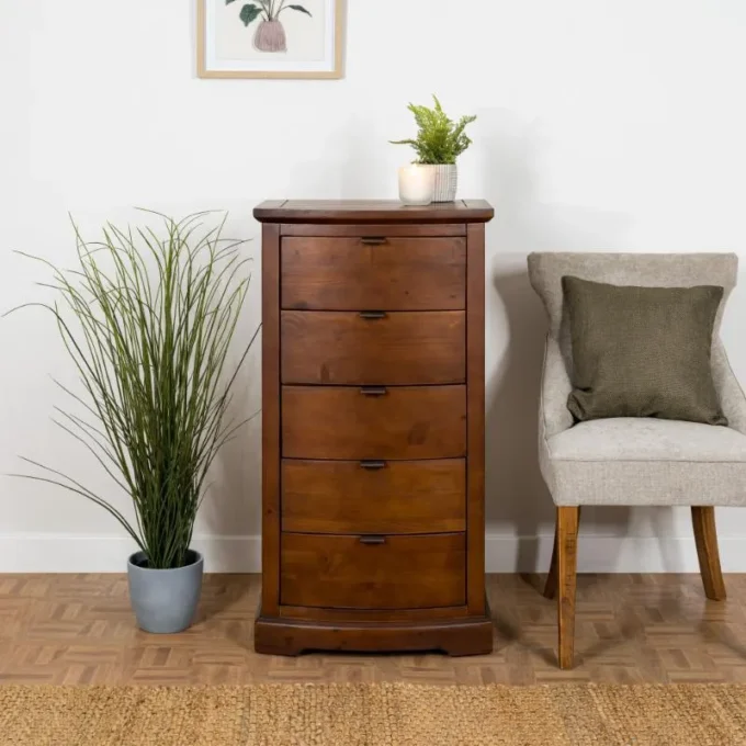 boho 5 drawer wellington chest