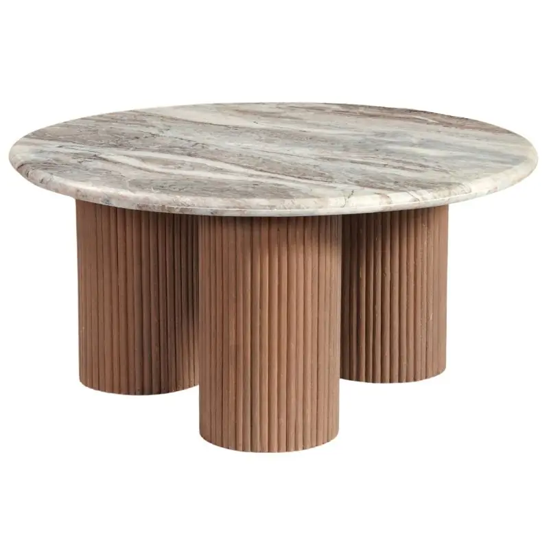lucido triple pedestal coffee table
