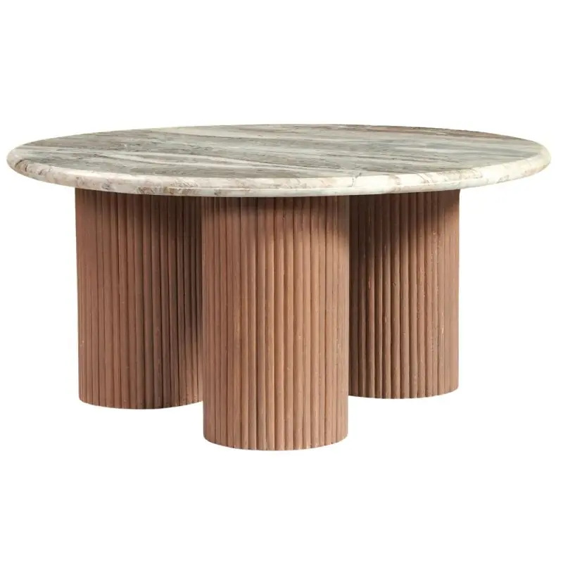 lucido triple pedestal coffee table