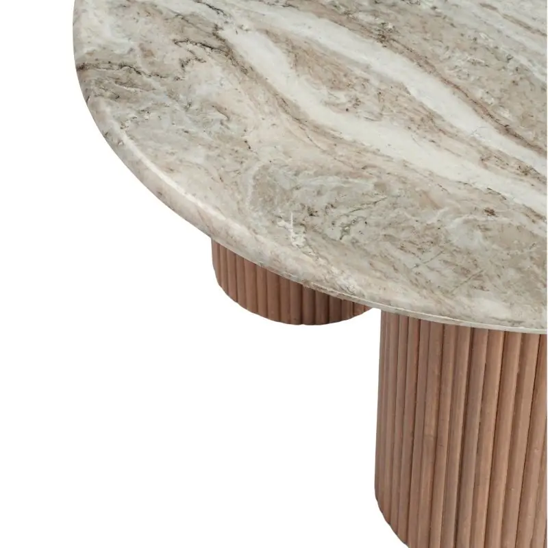 lucido triple pedestal coffee table