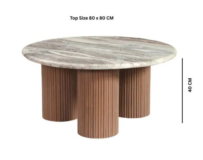 lucido triple pedestal coffee table