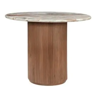 lucido round top pedestal dining table