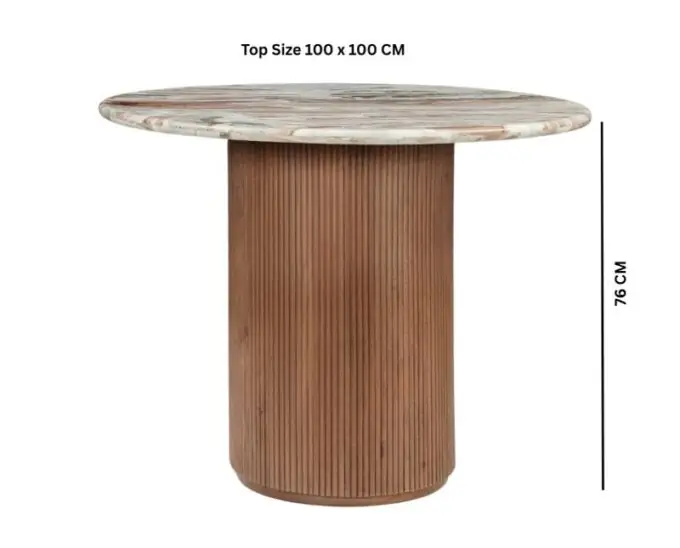 lucido round top pedestal dining table